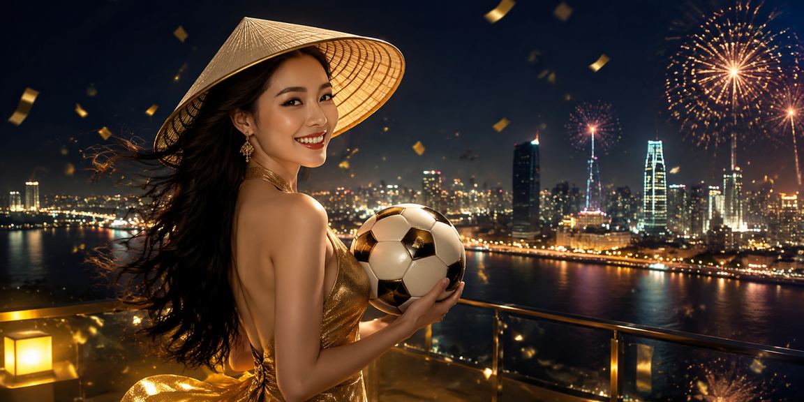 Người dùng Sài Gòn đặt cược bóng đá trên điện thoại với nón lá truyền thống